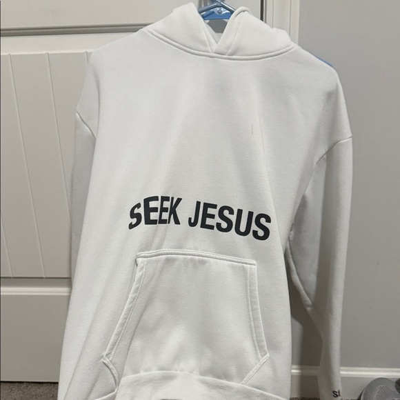 White 'Seek Jesus' Hoodie - Picture 1 of 4